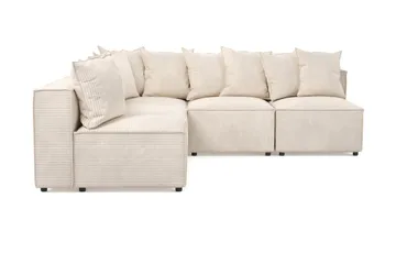 Cubo 5-seters L-formet Dyp Modulhjørnesofa i Manchester - Beige - Møbler - Sofaer - Hjørnesofaer