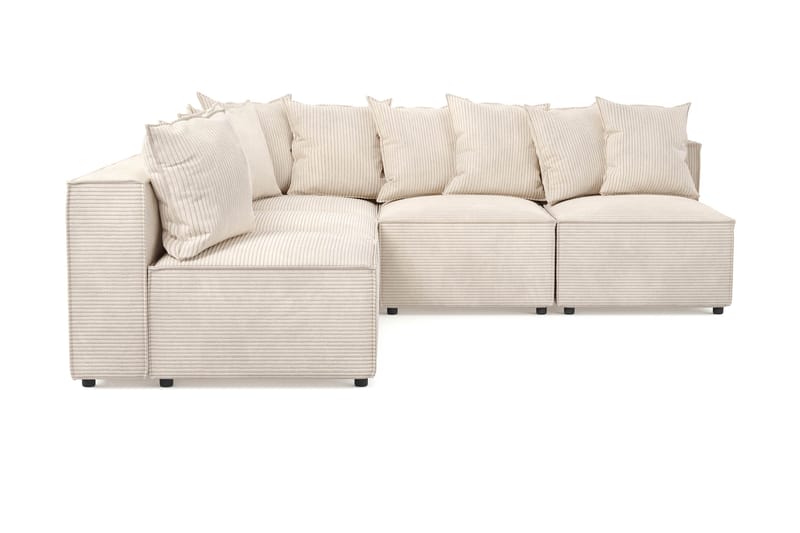 Cubo 5-seters L-formet Dyp Modulhjørnesofa i Manchester - Beige - Møbler - Sofaer - Hjørnesofaer