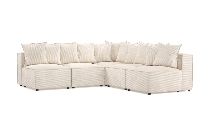 Cubo 5-seters L-formet Dyp Modulhjørnesofa i Manchester, Beige