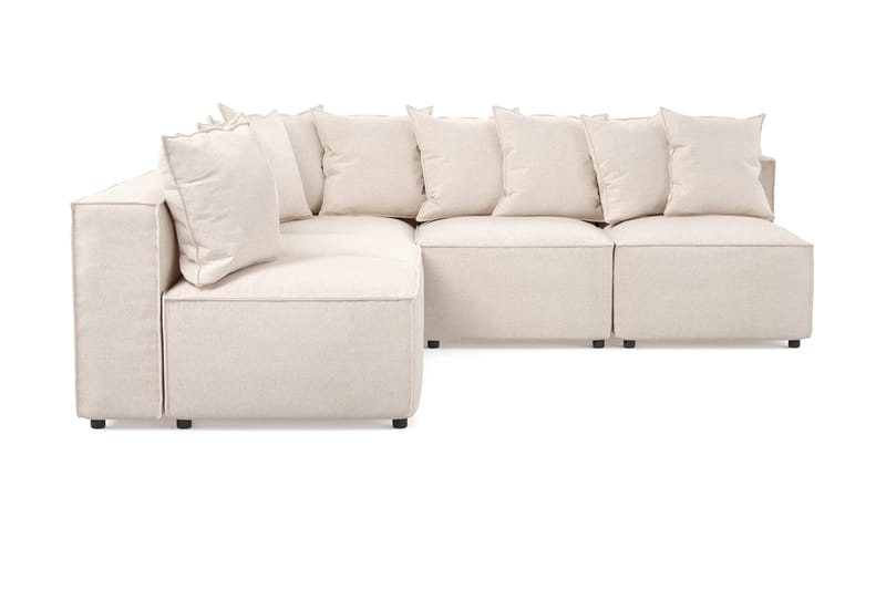 Cubo 5-seters L-formet Dyp Modulhjørnesofa i Stoff - Beige - Møbler - Sofaer - Hjørnesofaer
