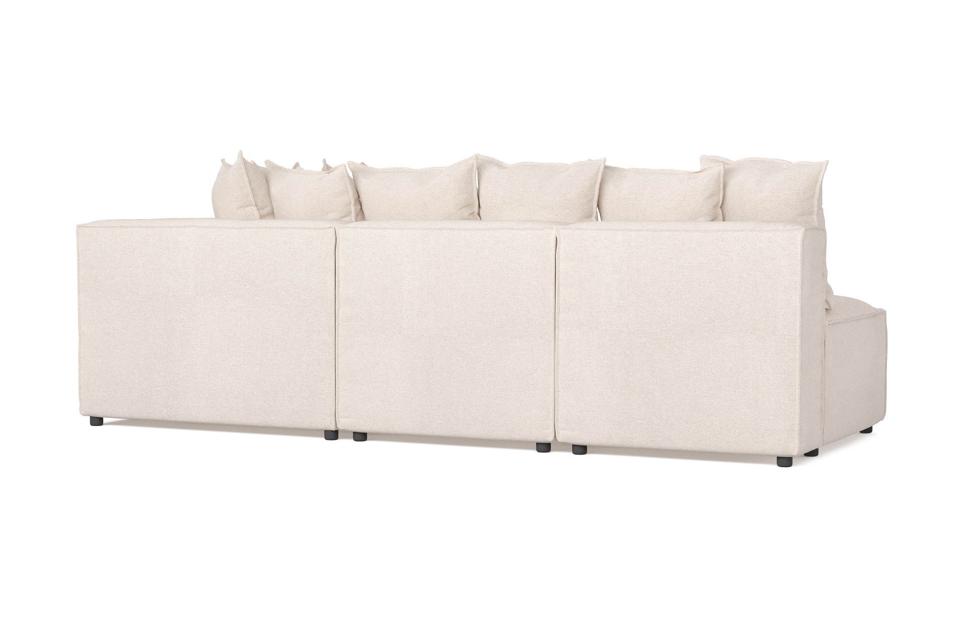 Cubo 5-seters L-formet Dyp Modulhjørnesofa i Stoff - Beige - Møbler - Sofaer - Hjørnesofaer