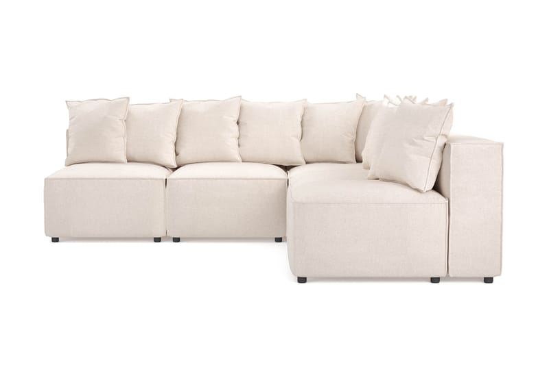 Cubo 5-seters L-formet Dyp Modulhjørnesofa i Stoff - Beige - Møbler - Sofaer - Hjørnesofaer