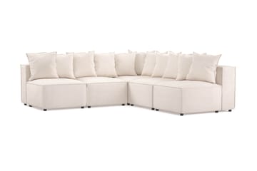 Cubo 5-seters L-formet Dyp Modulhjørnesofa i Stoff - Beige - Møbler - Sofaer - Hjørnesofaer