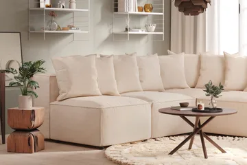 Cubo 5-seters L-formet Dyp Modulhjørnesofa i Stoff - Beige - Møbler - Sofaer - Hjørnesofaer