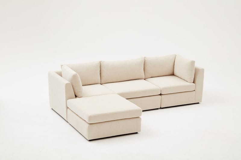 Deliones Hjørnesofa 3-seter - Beige - Møbler - Sofaer - Sofaer med sjeselong - 4 seters sofa med divan