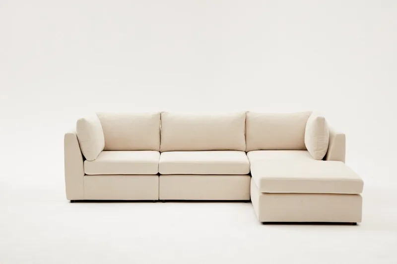Deliones Hjørnesofa 3-seter - Beige - Møbler - Sofaer - Sofaer med sjeselong - 4 seters sofa med divan
