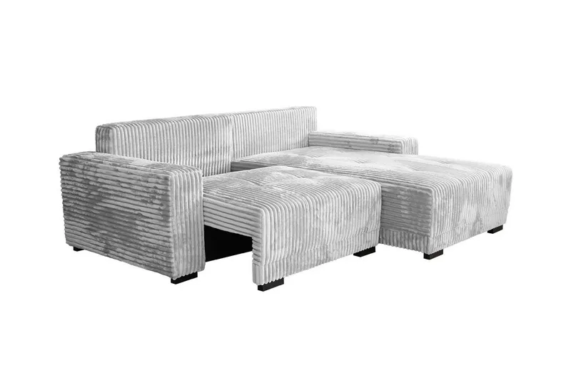 Denegal 3-seter Venstrevendt Sofa med Sjeselong 237 cm med Oppbevaring i Fløyel - Beige - Møbler - Sofaer - Sofaer med sjeselong - 3 seters sofa med divan