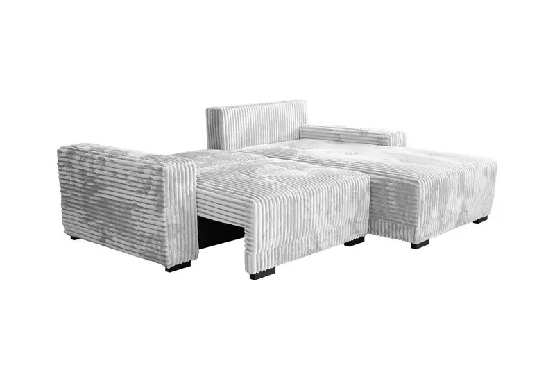 Denegal 3-seter Venstrevendt Sofa med Sjeselong 237 cm med Oppbevaring i Fløyel - Beige - Møbler - Sofaer - Sofaer med sjeselong - 3 seters sofa med divan