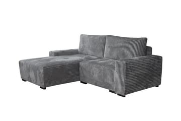 Denegal 3-seter Venstrevendt Sofa med Sjeselong 237 cm med Oppbevaring i Fløyel - Grå - Møbler - Sofaer - Sofaer med sjeselong - 3 seters sofa med divan