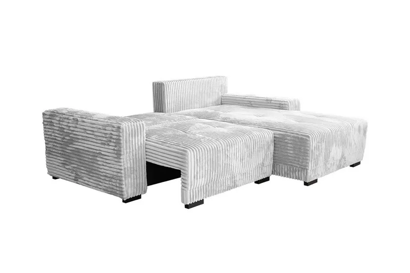 Denegal 3-seter Venstrevendt Sofa med Sjeselong 237 cm med Oppbevaring i Fløyel - Kremhvit - Møbler - Sofaer - Sofaer med sjeselong - 3 seters sofa med divan