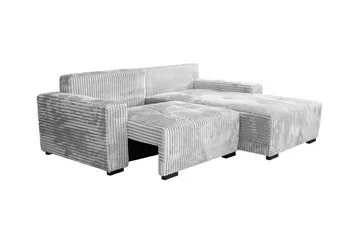 Denegal 3-seter Venstrevendt Sofa med Sjeselong 237 cm med Oppbevaring i Fløyel - Kremhvit - Møbler - Sofaer - Sofaer med sjeselong - 3 seters sofa med divan