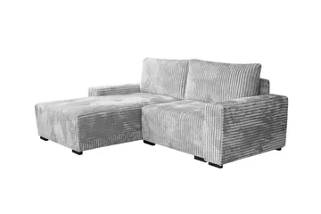 Denegal 3-seter Venstrevendt Sovesofa 130x190 cm med Oppbevaring i Fløyel - Grå - Møbler - Sofaer - Sovesofaer - Sovesofa divan