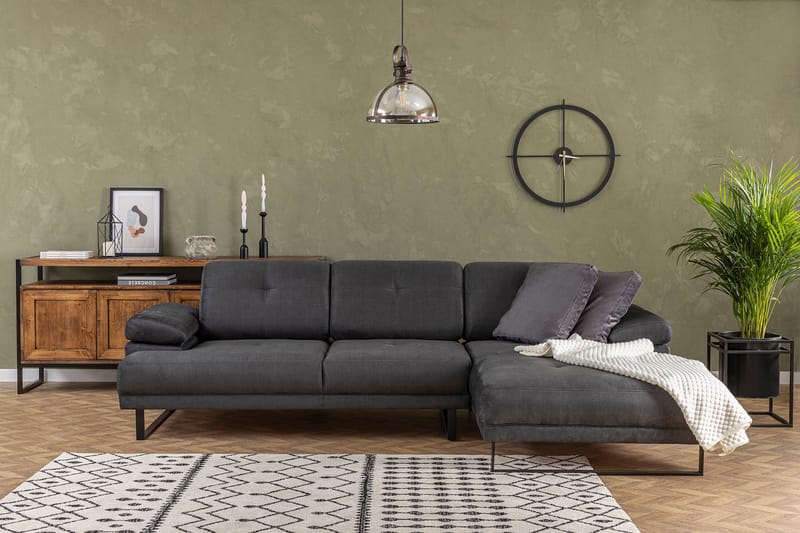 Divansofa 3-seters Caboolture - Antrasitt - Møbler - Sofaer - Hjørnesofaer