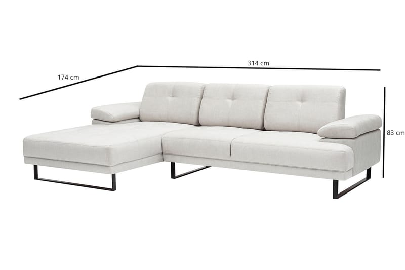 Divansofa 3-seters Caboolture - Beige - Hjørnesofaer