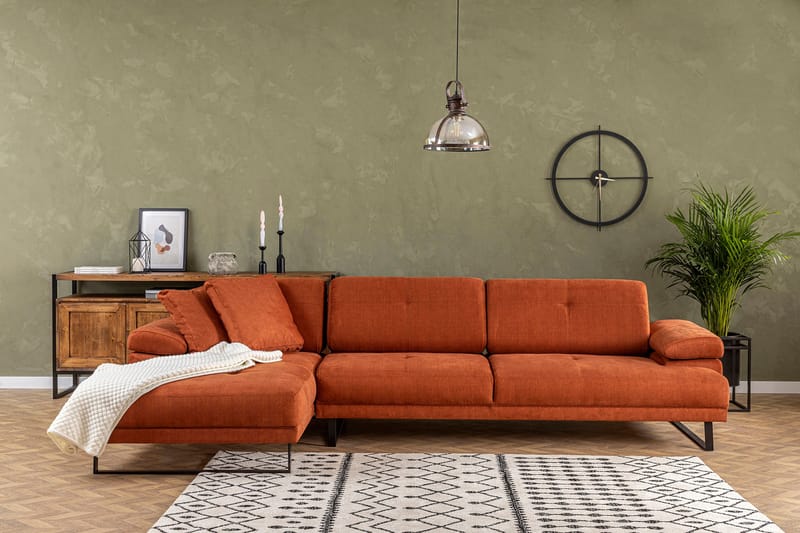 Divansofa 3-seters Caboolture - Oransje - Hjørnesofaer