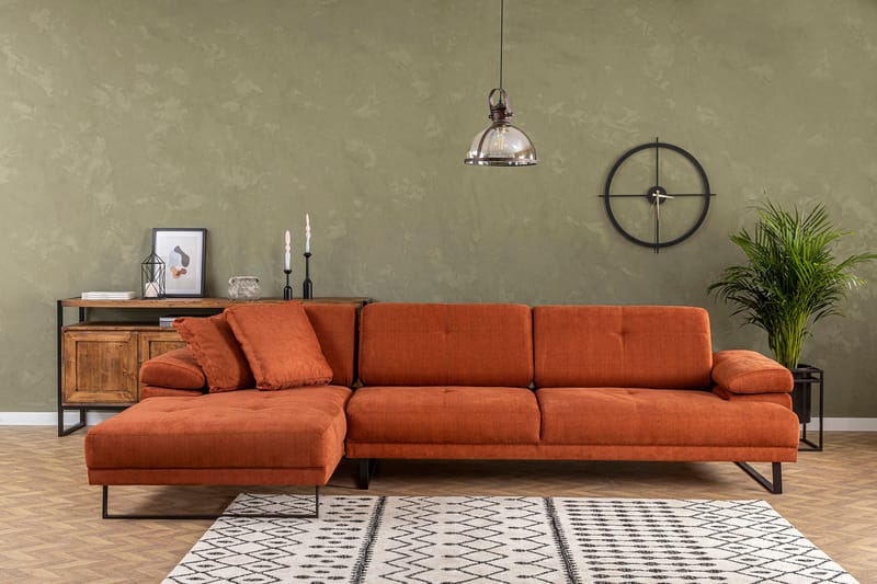 Divansofa 3-seters Caboolture - Oransje - Hjørnesofaer