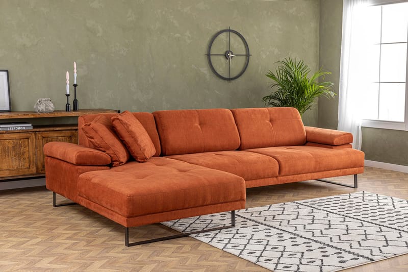 Divansofa 3-seters Caboolture - Oransje - Hjørnesofaer