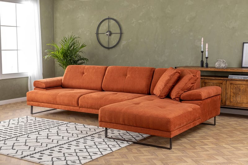 Divansofa 3-seters Caboolture - Oransje - Hjørnesofaer