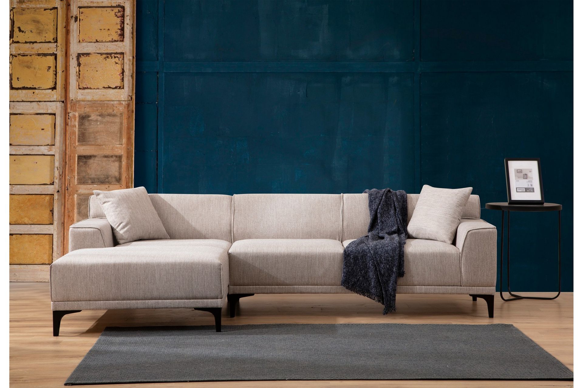 Divansofa 3-seters Smithton - Hvit - Møbler - Sofaer - Sofaer med sjeselong - 3 seters sofa med divan