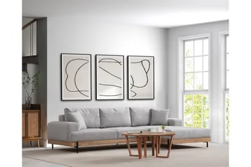 Eti Hjørnesofa 3-seter - Grå - Møbler - Sofaer - Hjørnesofaer