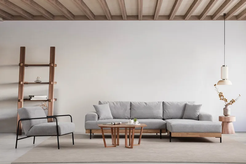 Eti Hjørnesofa 3-seter - Grå - Møbler - Sofaer - Hjørnesofaer