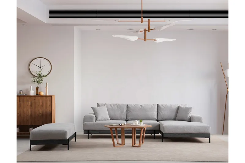 Eti Hjørnesofa 3-seter - Grå - Møbler - Sofaer - Sofaer med sjeselong - 4 seters sofa med divan