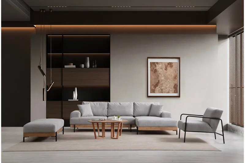 Eti Hjørnesofa 3-seter - Grå - Møbler - Sofaer - Hjørnesofaer