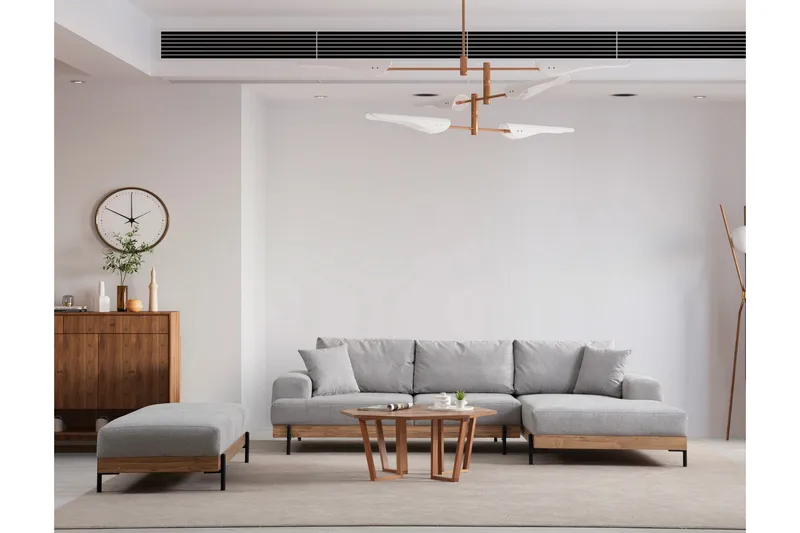 Eti Hjørnesofa 3-seter - Grå - Møbler - Sofaer - Hjørnesofaer