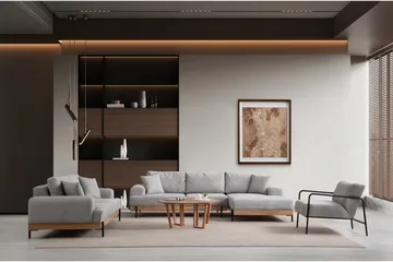 Eti Hjørnesofa 3-seter - Grå - Møbler - Sofaer - Hjørnesofaer