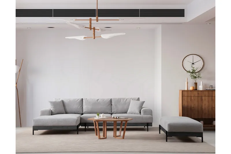 Eti Hjørnesofa 3-seter - Grå - Møbler - Sofaer - Sofaer med sjeselong - 4 seters sofa med divan