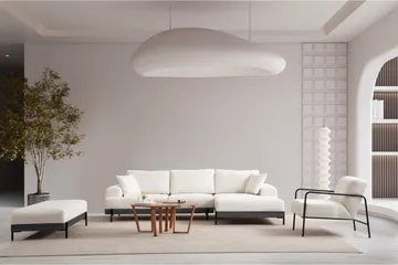 Eti Hjørnesofa 3-seter - Hvit - Møbler - Sofaer - Sofaer med sjeselong - 4 seters sofa med divan