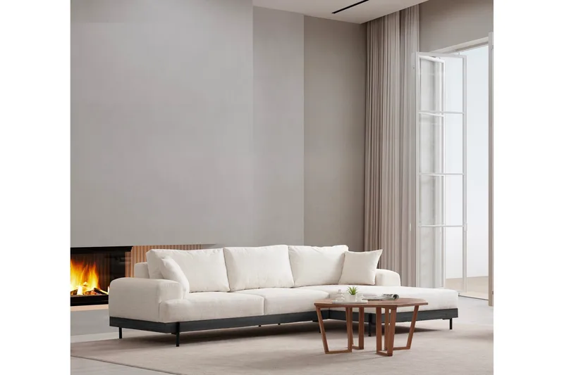 Eti Hjørnesofa 3-seter - Hvit - Møbler - Sofaer - Sofaer med sjeselong - 4 seters sofa med divan