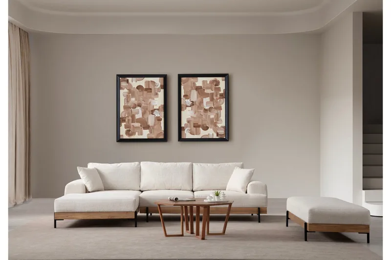 Eti Hjørnesofa 3-seter - Hvit - Møbler - Sofaer - Sofaer med sjeselong - 4 seters sofa med divan