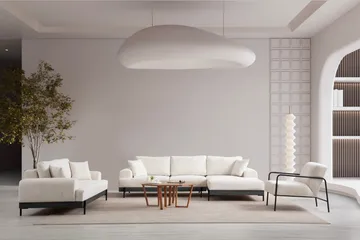Eti Hjørnesofa 3-seter - Hvit - Møbler - Sofaer - Sofaer med sjeselong - 4 seters sofa med divan