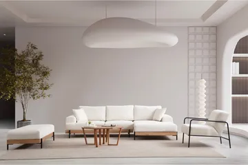 Eti Hjørnesofa 3-seter - Hvit - Møbler - Sofaer - Sofaer med sjeselong - 4 seters sofa med divan