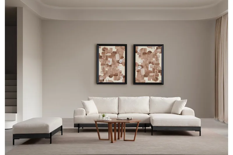 Eti Hjørnesofa 3-seter - Hvit - Møbler - Sofaer - Sofaer med sjeselong - 4 seters sofa med divan