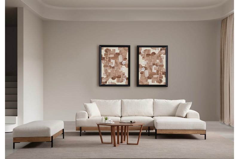 Eti Hjørnesofa 3-seter - Hvit - Møbler - Sofaer - Sofaer med sjeselong - 4 seters sofa med divan