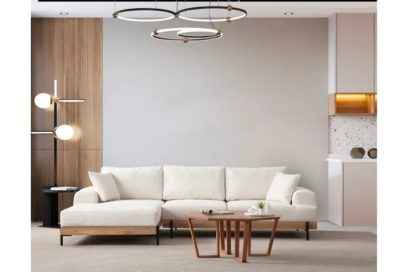 Eti Hjørnesofa 3-seter - Hvit - Møbler - Sofaer - Sofaer med sjeselong - 4 seters sofa med divan