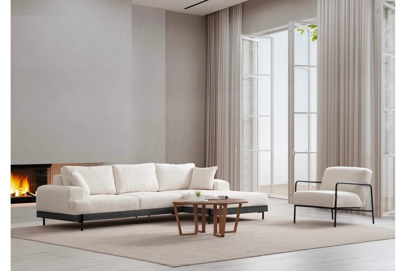 Eti Hjørnesofa 3-seter - Hvit - Møbler - Sofaer - Sofaer med sjeselong - 4 seters sofa med divan