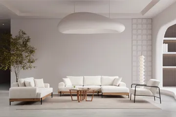 Eti Hjørnesofa 3-seter - Hvit - Møbler - Sofaer - Sofaer med sjeselong - 4 seters sofa med divan