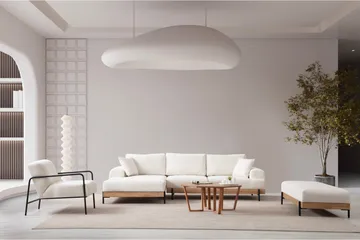 Eti Hjørnesofa 3-seter - Hvit - Møbler - Sofaer - Sofaer med sjeselong - 4 seters sofa med divan