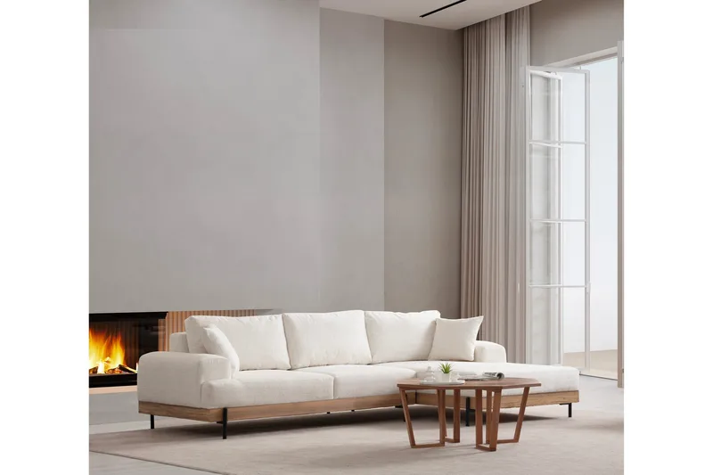 Eti Hjørnesofa 3-seter - Hvit - Møbler - Sofaer - Sofaer med sjeselong - 4 seters sofa med divan