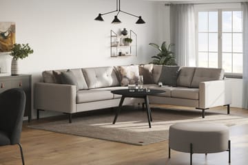 Frillestad 5-seters Høyrevendt L-formet Hjørnesofa i Stoff - Beige - Møbler - Sofaer - Hjørnesofaer