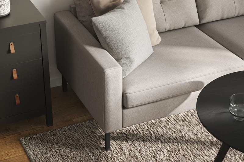 Frillestad 5-seters Høyrevendt L-formet Hjørnesofa i Stoff - Beige - Møbler - Sofaer - Hjørnesofaer