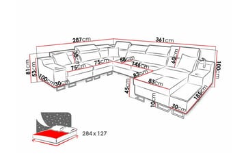 Galbally 5-seters hjørnesofa - Møbler - Sofaer - Hjørnesofaer