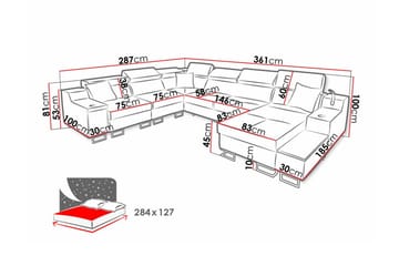Galbally 5-seters hjørnesofa - Møbler - Sofaer - Hjørnesofaer
