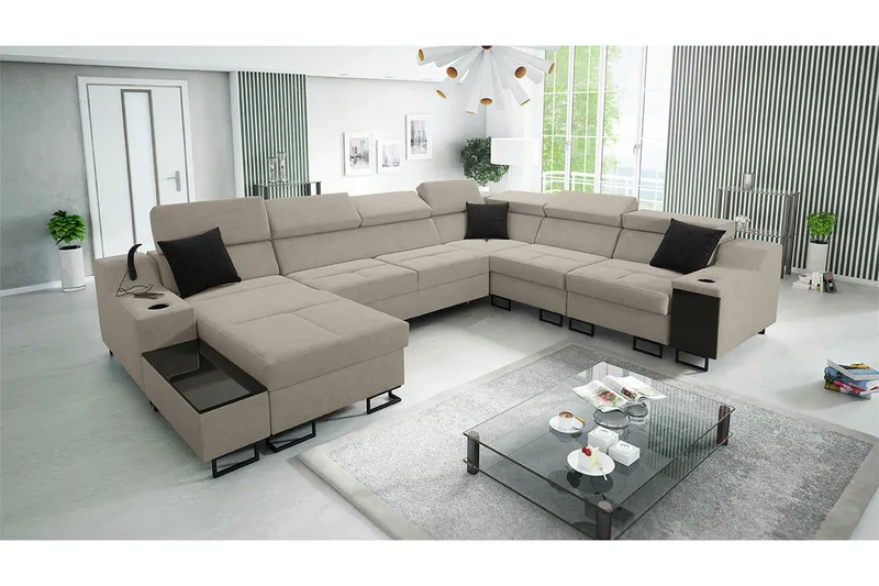 Galbally 5-sits Hörnsoffa beige - Møbler - Sofaer - Hjørnesofaer
