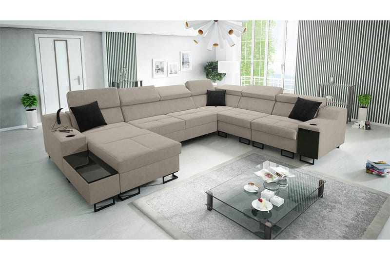 Galbally 5-sits Hörnsoffa beige - Møbler - Sofaer - Hjørnesofaer