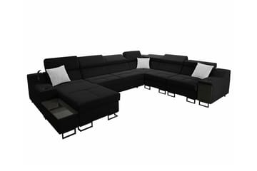 Galbally 5-sits Hörnsoffa Black - Møbler - Sofaer - Sovesofaer - Langsgående sovesofa