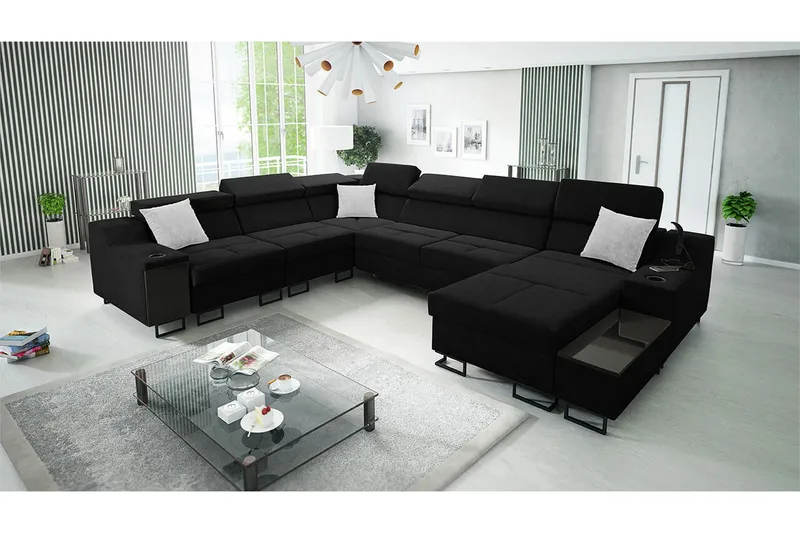 Galbally 5-sits Hörnsoffa Black - Møbler - Sofaer - Hjørnesofaer